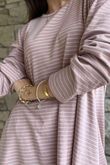 Agnes Stripe Trapeze Top Dusky Rose